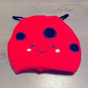 4/$15🌸 Ladybug Knit Baby Hat size 0-3 months